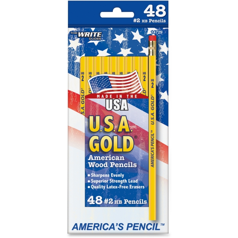 Write Dudes USA Gold American Wood Pencils DDX07 BDUDDX07