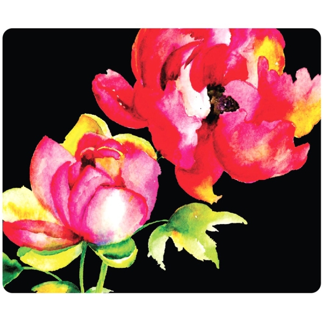OTM Floral Prints Black Mouse Pad, Brilliant Bloom OP-MPV1BM-FLR-04