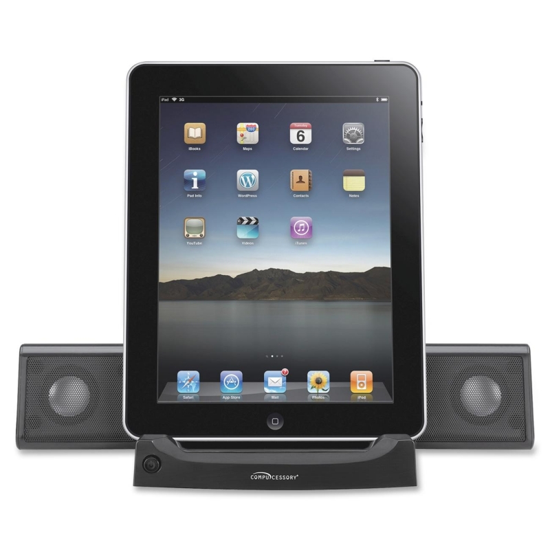 Compucessory Universal Tablet Sound Systems, 4-Watt, Black 51546 CCS51546