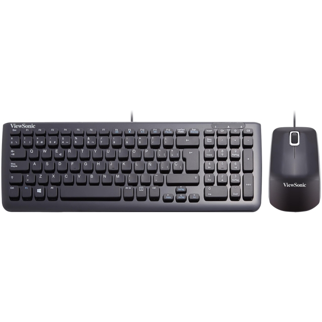 Viewsonic USB Keyboard and Mouse Bundle, Spanish keyboard, Black VMP10B_KM1ES05