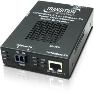 Transition Networks Stand-alone Fast Ethernet PoE Media Converter SPOEB1011-105-NA SPOEB10xx-105