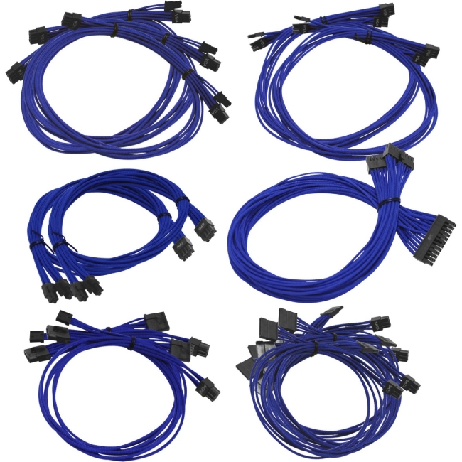 EVGA G2/P2 Blue Power Supply Cable Set (Individually Sleeved) 100-CU-1300-B9