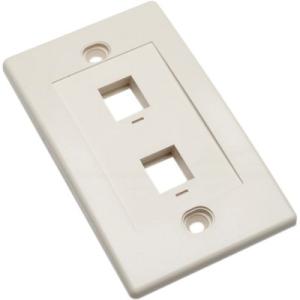 Intellinet Wall Plate Flush Mount, 2 Outlet, Ivory 162838