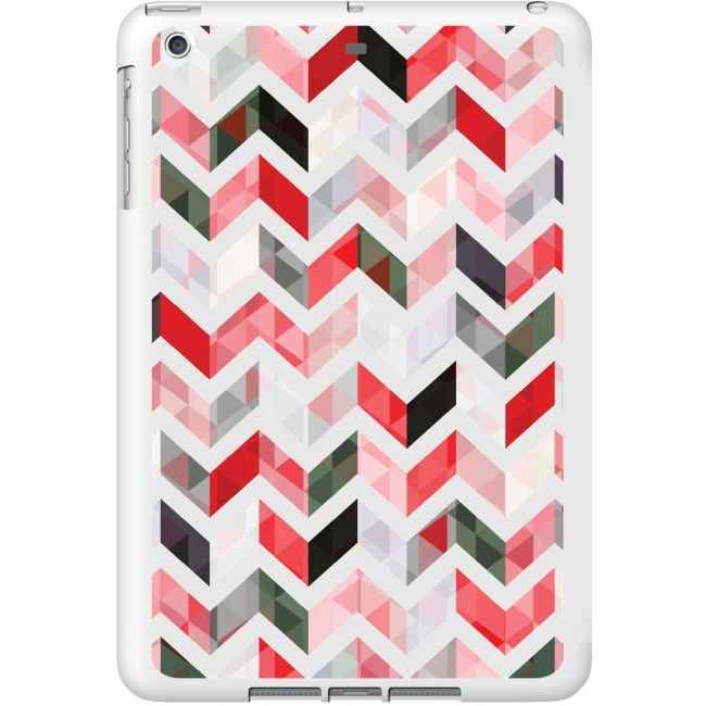 OTM iPad Air White Glossy Case Ziggy Collection, Red IASV1WG-ZGY-02