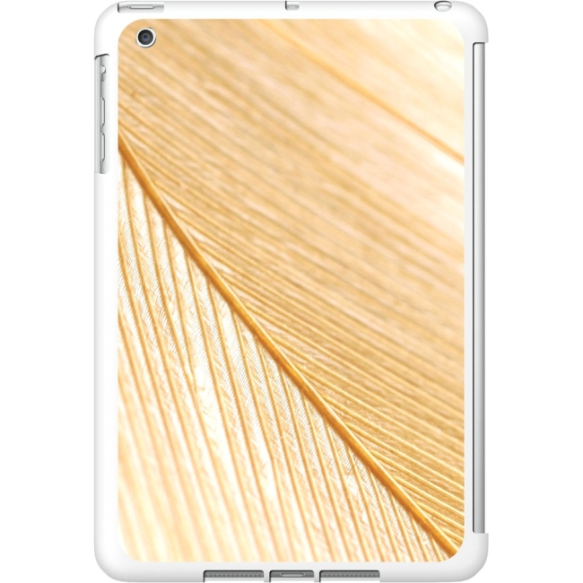 OTM iPad Mini White Glossy Case Feather Collection, Gold IMV1WG-FTR-01
