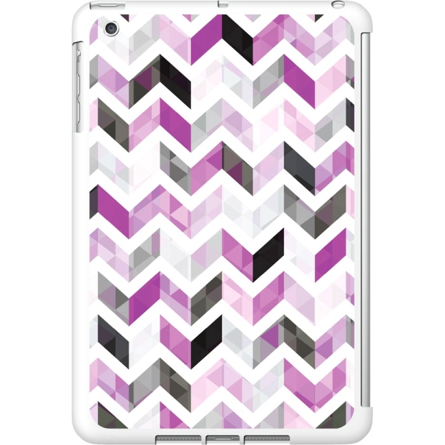 OTM iPad Mini White Glossy Case Ziggy Collection, Purple IMV1WG-ZGY-03