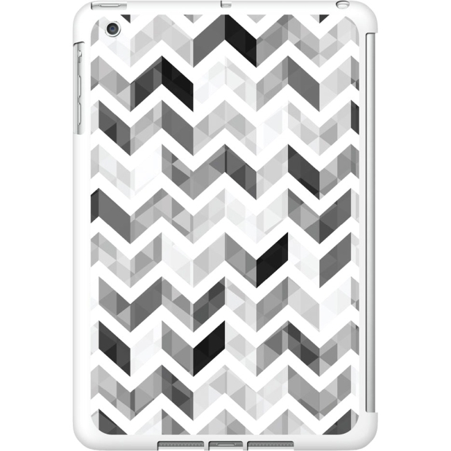 OTM iPad Mini White Glossy Case Ziggy Collection, Grey IMV1WG-ZGY-04