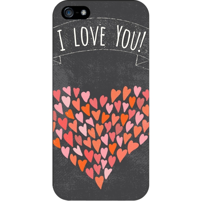 OTM iPhone 5 Black Matte Case Hipster Collection, Hearts IP5V1BM-HIP-02