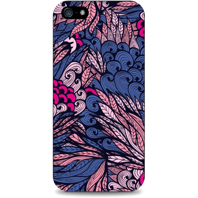 OTM iPhone 5 Black Matte Case Tahitian Collection, Pink/Purple IP5V1BM-TAH-03
