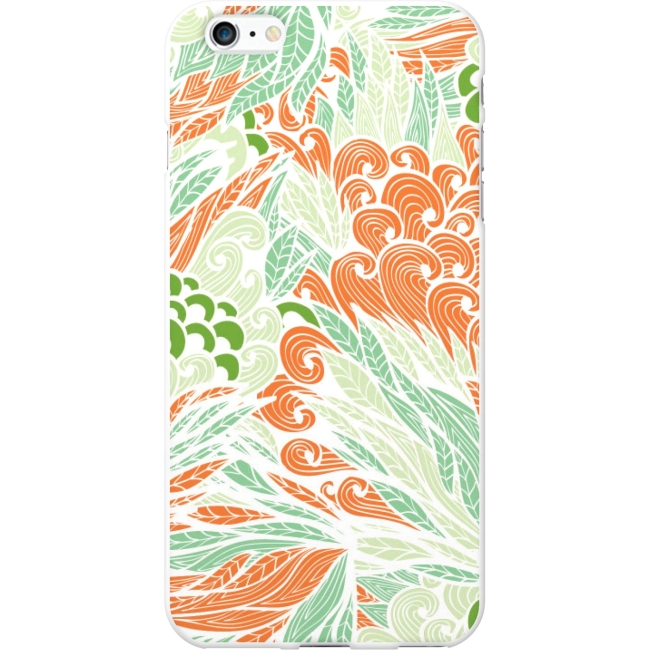 OTM iPhone 6 Plus White Glossy Case Tahitian Collection,Orange IP6PV1WG-TAH-01