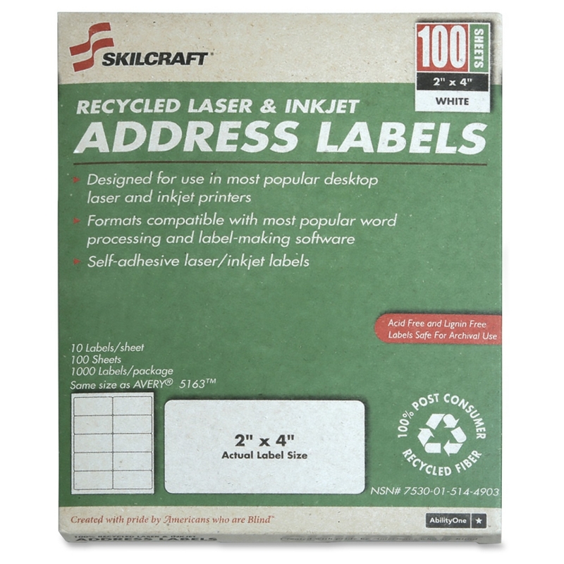 SKILCRAFT Laser Shipping Label 7530-01-514-4903 NSN5144903