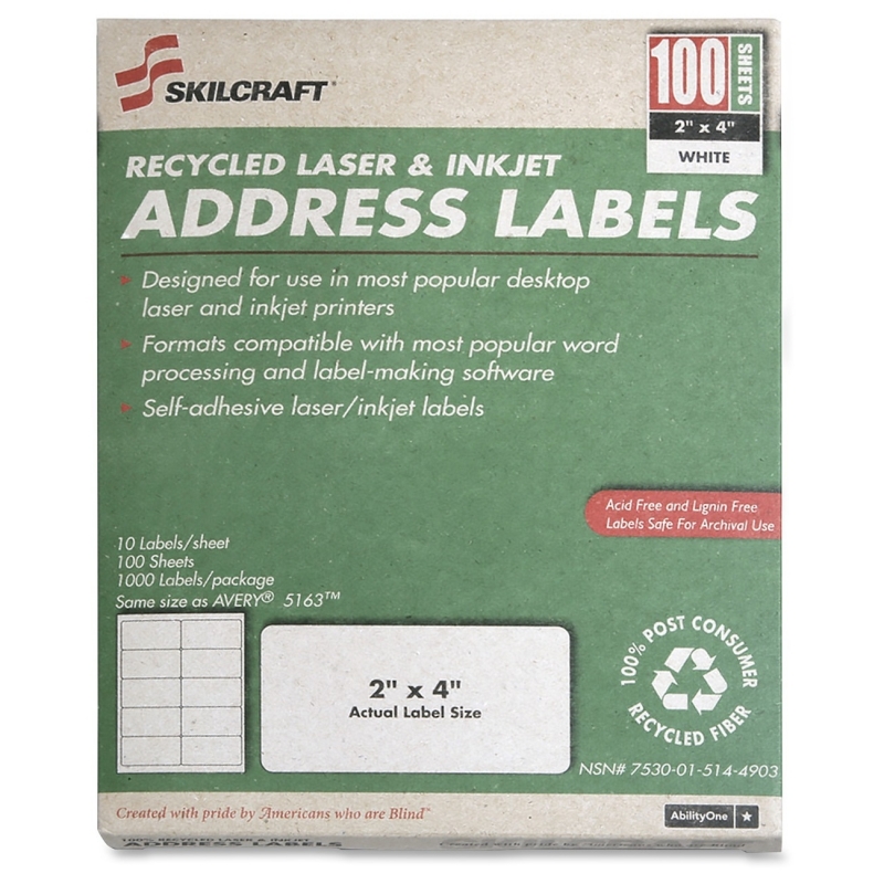 SKILCRAFT Permanent Laser Address Label 7530-01-514-4904 NSN5144904