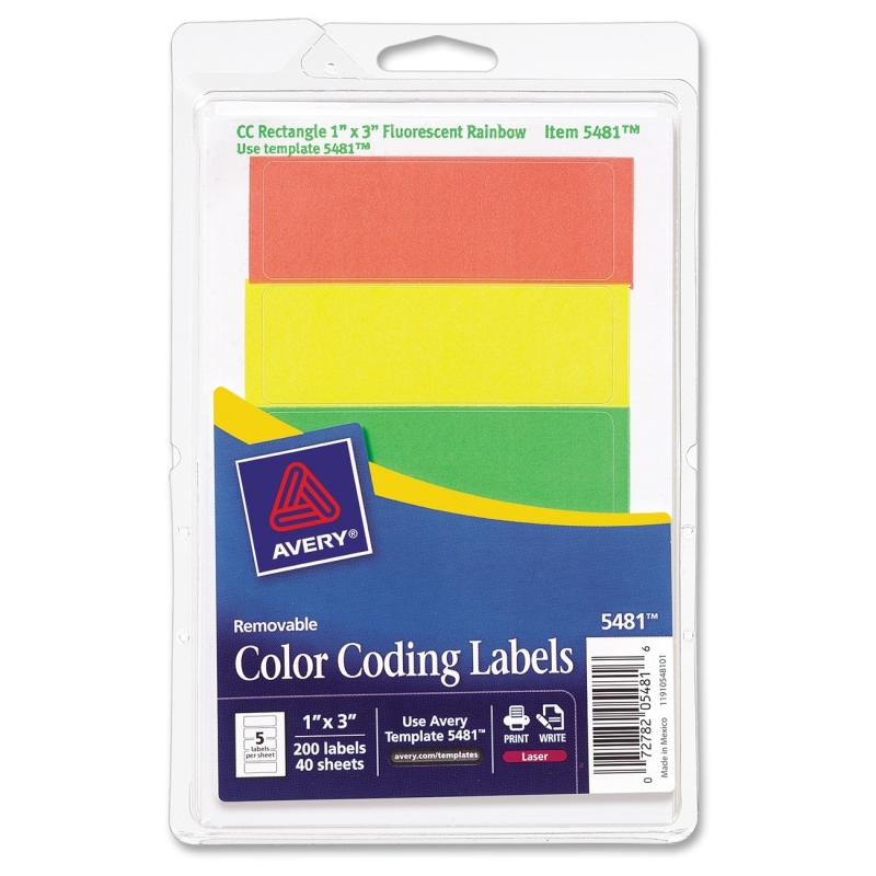 Avery Print or Write Color Coding Label 5481 AVE05481