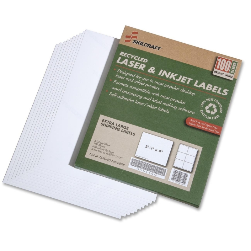 SKILCRAFT Extra Large Shipping Label 7530015789294 NSN5789294 7530-01-578-9294