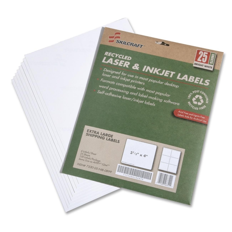 SKILCRAFT Extra Large Shipping Label 7530015789295 NSN5789295 7530-01-578-9295
