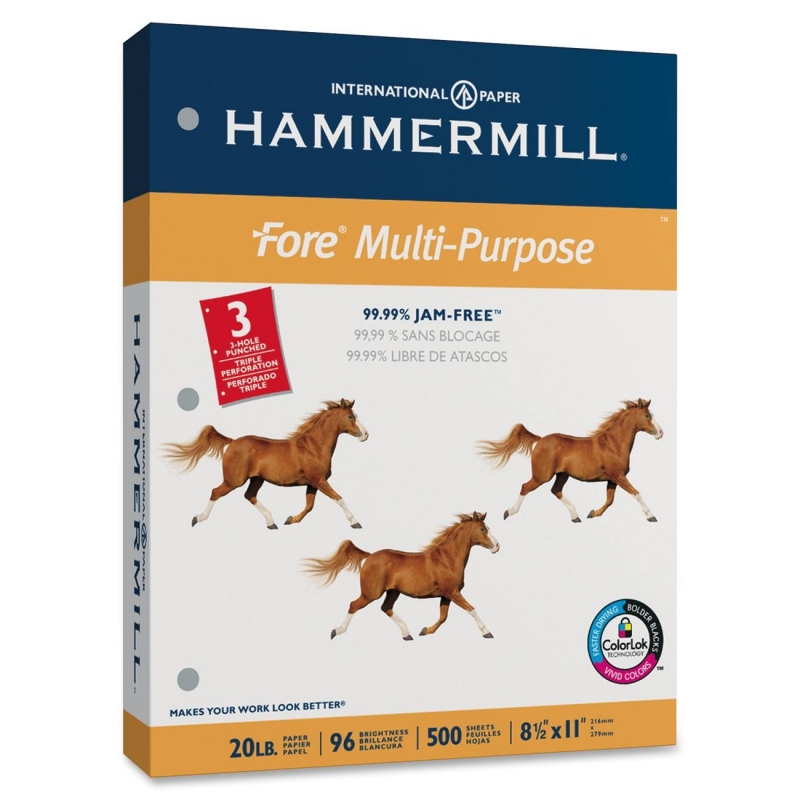 Hammermill Jam-Free 3-Hole Punched Fore DP Paper 10327-5RM HAM103275RM