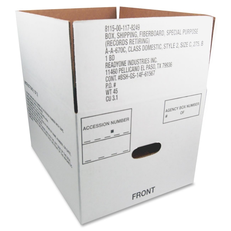 SKILCRAFT Lock Bottom Fiberboard Storage Box 8115-00-117-8249 NSN1178249