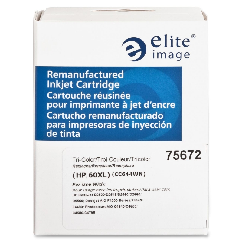 Elite Image Remanufactured High Yield Tri-color Ink Cartridge Alternative For HP 60XL (CC644WN) 75672 ELI75672