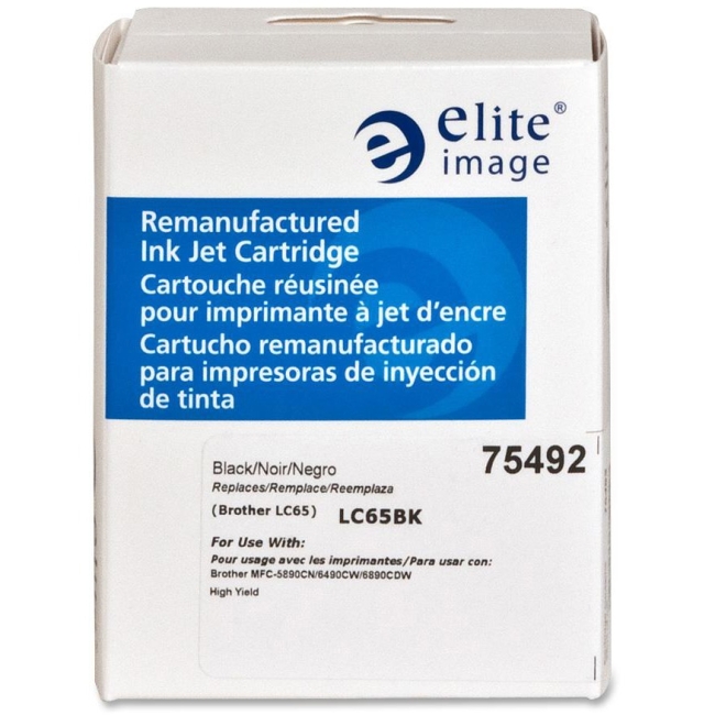 Elite Image Remanufactured Inkjet Cartridge Alternative For Brother LC65HYBK 75492 ELI75492