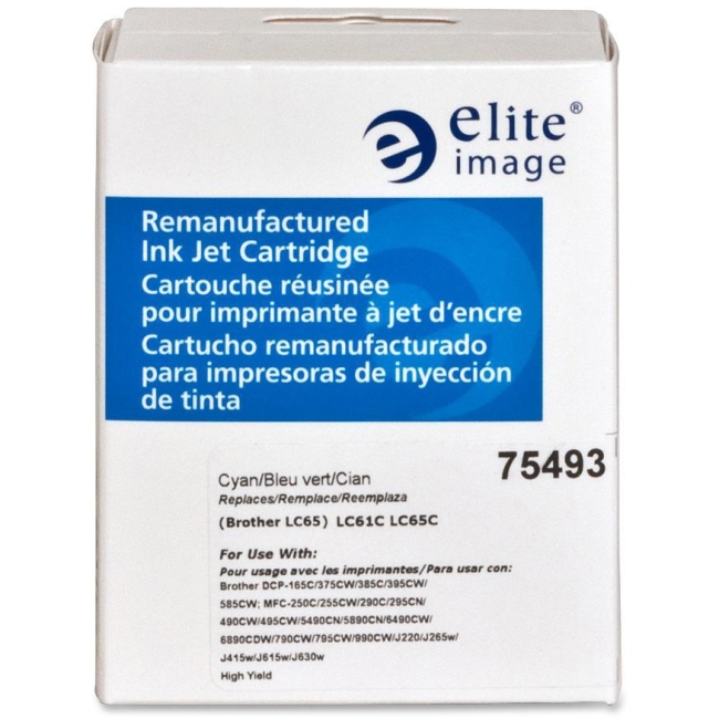 Elite Image Remanufactured Inkjet Cartridge Alternative For Brother LC65HYC 75493 ELI75493