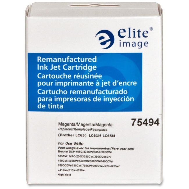 Elite Image Remanufactured Inkjet Cartridge Alternative For Brother LC65HYM 75494 ELI75494
