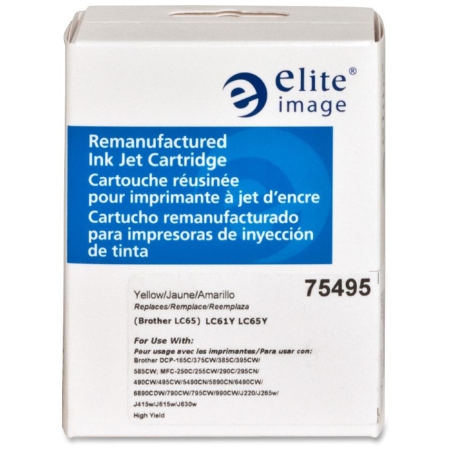 Elite Image Remanufactured Inkjet Cartridge Alternative For Brother LC65HYY 75495 ELI75495