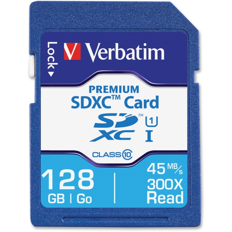 Verbatim 128GB Premium SDXC Memory Card, UHS-I Class 10 44025 VER44025