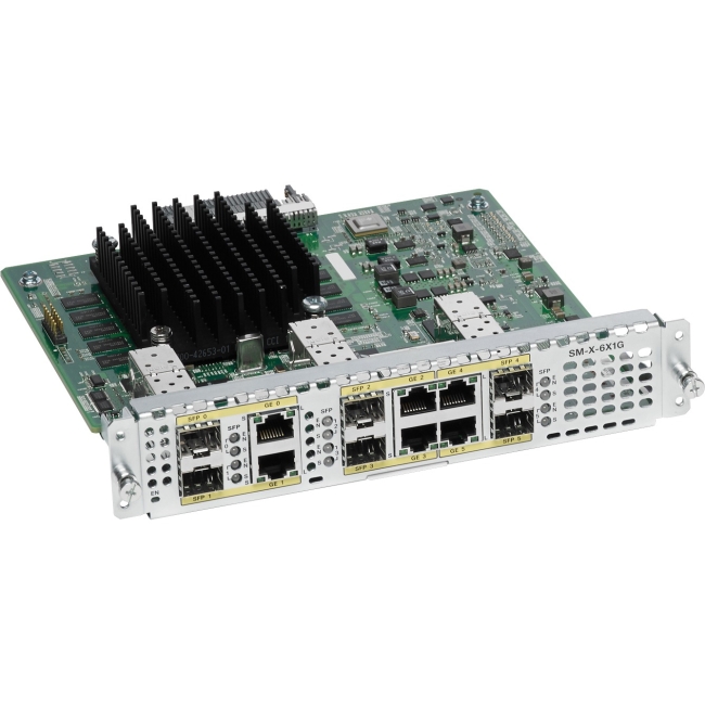 Cisco 6-Port Gigabit Ethernet, Dual-mode GE/SFP, SM-X Module SM-X-6X1G