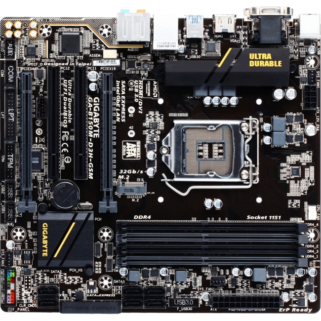 Gigabyte Ultra Durable (rev. 1.0) Desktop Motherboard GA-B150M-D3H GSM