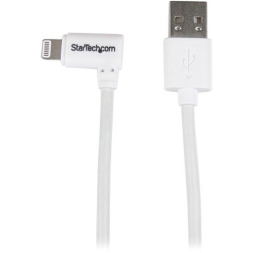 StarTech.com Angled Lightning to USB Cable - 1 m (3 ft.), White USBLT1MWR