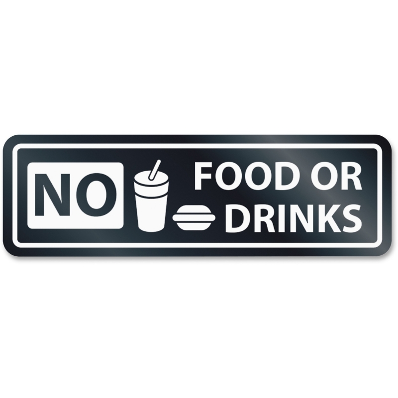 U.S. Stamp & Sign No Food Or Drinks Window Sign 9434 USS9434