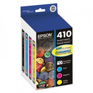 Epson T410520 (410) Ink, Black/Cyan/Magenta/Yellow, 4/PK EPST410520 T410520