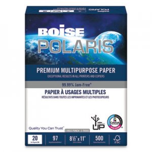 Boise POLARIS Premium Multipurpose Paper, 8 1/2 x 11, 20lb, White, 200,000/PLT CASPOL8511PLT POL8511