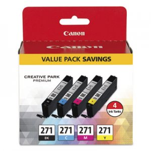 Canon 0390C005 (CLI-271) Ink, Black/Cyan/Magenta/Yellow CNM0390C005 0390C005