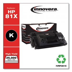 Innovera Remanufactured CF281X (81X) High-Yield Toner, Black IVRF281X