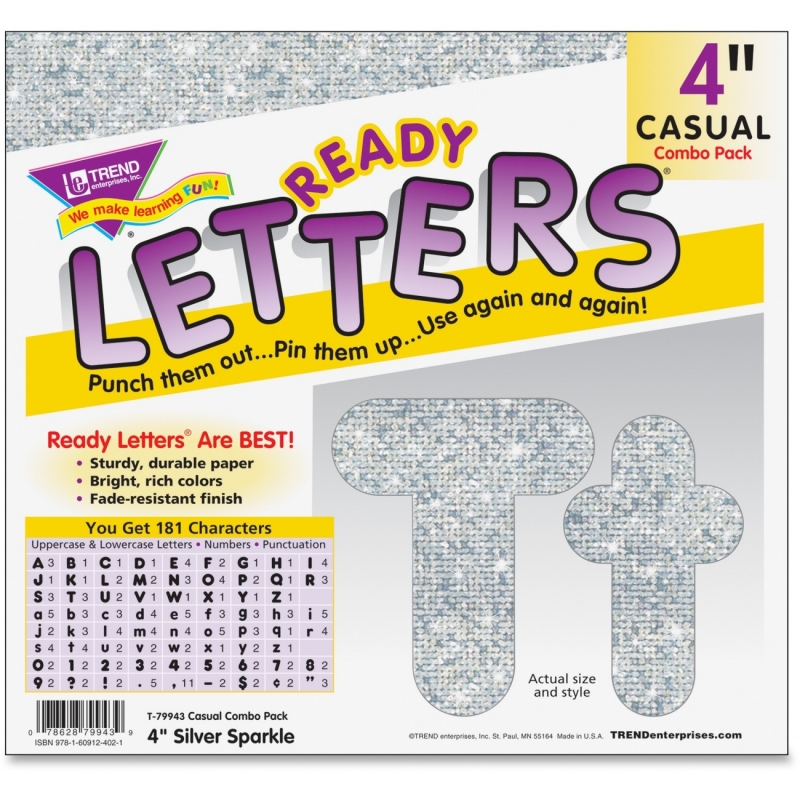 Trend Sparkle 4" Casual Ready Letters Combo Pack 79943 TEP79943