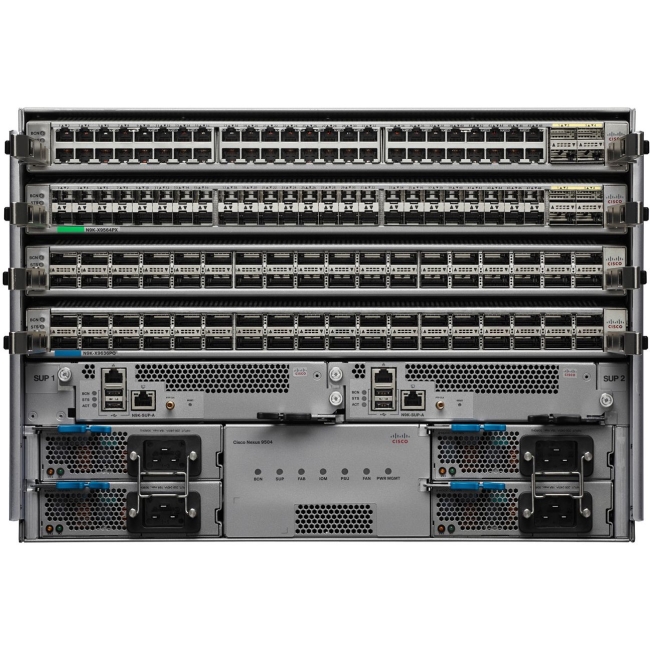 Cisco Nexus Chassis Bundle with 1 Sup, 3 PS, 2 SC, 6 FM, 3 FT N9K-C9504-B2 9504
