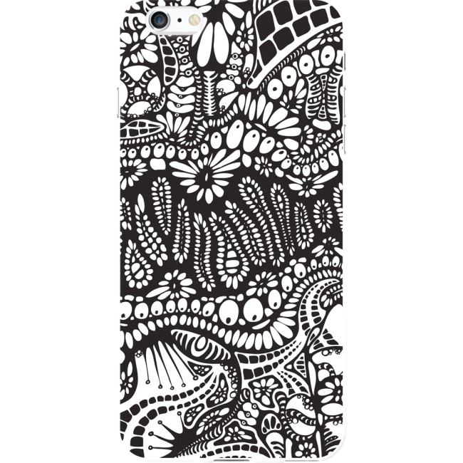 OTM iPhone 6 Plus White Glossy Case New Age Collection, Paisley IP6PV1WG-AGE-04