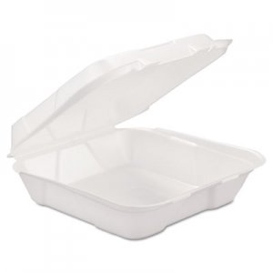 GEN Foam Hinged Carryout Container, 1-Comp, White, 9 1/4 X 9 1/4 X 3, 200/Carton GENHINGEDL1