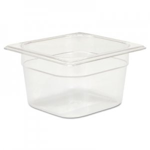 Rubbermaid Commercial Cold Food Pans, 1 2/3qt, 6 3/8w x 6 7/8d x 4h, Clear RCP105PCLE FG105P00CLR