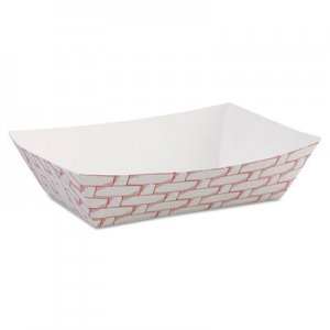 Boardwalk Paper Food Baskets, 6 oz Capacity, Red/White, 1000/Carton BWK30LAG040