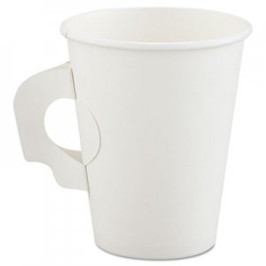Dart Polycoated Hot Paper Cups with Handles, 8 oz, White SCC378HW SCC 378HW