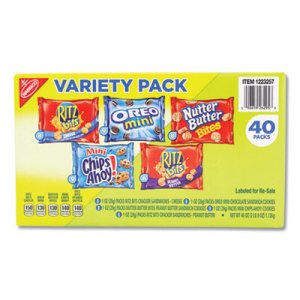 Nabisco Mini Snack Packs, 1 oz, Variety Pack, 40 per Carton NFG827558 827558