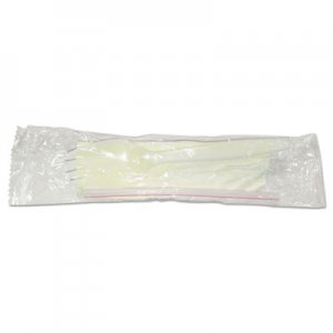 GEN Wrapped Cutlery Kit, Spork/Straw/Napkin, 5.25", White, 1000/Carton GENSCHOOLKIT