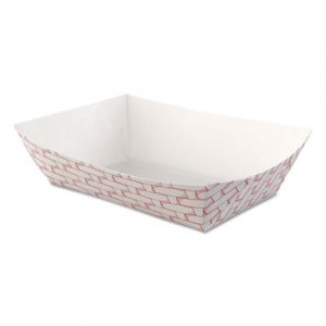 Boardwalk Paper Food Baskets, 2.5lb Capacity, Red/White, 500/Carton BWK30LAG250