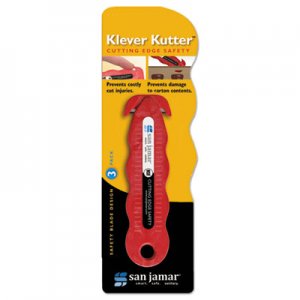San Jamar Klever Kutter Safety Cutter, 1 Razor Blade, Red SJMKK403 SAN KK403