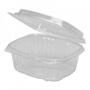 Genpak Clear Hinged Deli Container, Plastic, 12 oz, 5-3/8 x 4-1/2 x 2-1/2, 200