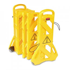 Rubbermaid Commercial Portable Mobile Safety Barrier, Plastic, 13ft x 40", Yellow RCP9S1100YEL FG9S1100YEL