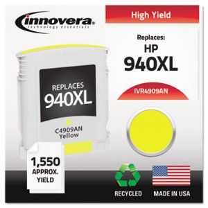Innovera Remanufactured C4909AN (940XL) High-Yield Ink, Yellow IVR4909ANC