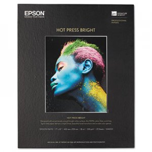 Epson Hot Press Bright Fine Art Paper, 17 x 22, Bright White, 25 Sheets EPSS042331 S042331